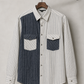 Midnight Ivory Contrast Stripe Linen Shirt